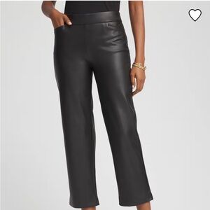 Chico's Black Cropped Faux Leather Pants
